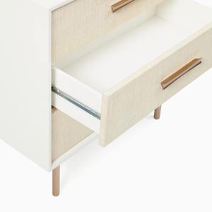 Custom Modern Minimalist <b>Oak</b> Wood <b>Bedside</b> Table with Three <b>Drawers</b> Durable Storage Adjustable Extendable Features Home Furniture - Product Image 5