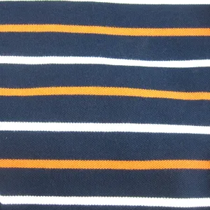 gestreifte Polo-Piqué-Netzstoff Stoff gestrickt Flechtung Dobby Jacquard-Garn selbstgefärbt gestreift Baumwolle Piqué-Netzstoff für T-Shirt Kleidung