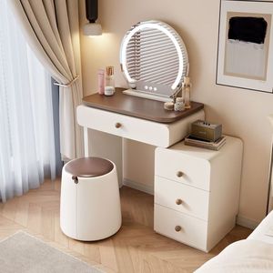 Tocador de Maquillaje Moderno, Minimalista, Multifuncional, de Madera Maciza, Duradero, con Espejo, para Dormitorio Pequeño, Sala de Estar o Apartamento - Product Image 3