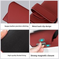 Étui de rangement pour lunettes de voiture, boîte de rangement pour lunettes de soleil, support portable pour lunettes, étui magnétique pour pare-soleil, monture métallique en PU pour femmes