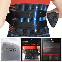 FSPG Respirant Ventre Attelle 6 Plaques En Acier Noyau-Stabilisateur Ceinture De Soutien Lombaire Flexible Médical Taille Dos Abdomen pour Dos