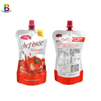 Boîte Doypack pour jus en gros, sachet alimentaire debout, sachet de yaourt avec bec verseur et bouchon
