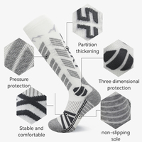 LINGTU 8215 LOGO personnalisé Chaussettes épaisses en laine mérinos pour femmes et hommes Chaussettes de ski d'hiver chaudes et lourdes Chaussettes en laine