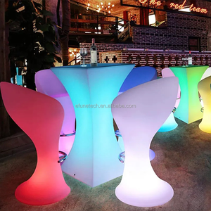 Thiết kế mới phong cách nhựa highboy Cocktail <span class=keywords><strong>Led</strong></span> Bar Bảng đồ nội thất ngoài trời phát sáng tiệc cưới tổ chức sự kiện Cocktail bảng và ghế - Product Image 2