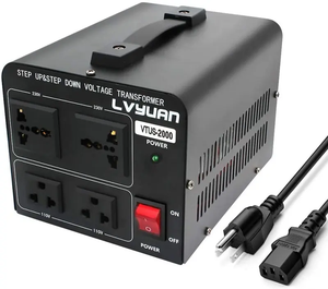 Transformateur LVYUAN 2000W 1000W, convertisseur de tension <span class=keywords><strong>220</strong></span> à <span class=keywords><strong>110</strong></span>, transformateur élévateur et abaisseur de tension <span class=keywords><strong>220</strong></span> à <span class=keywords><strong>110</strong></span> - Product Image 1