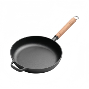 <span class=keywords><strong>Wok</strong></span> de hierro fundido pre-sazonado con mango de madera para freír verduras - Product Image 3