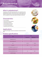 Poudre de supplément de fibres alimentaires de polydextrose 100% soluble certifiée biologique ISO/USDA
