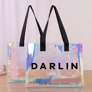 Trendy Style Fashion PVC Material <strong>Glitter</strong> Jelly Bag Japan Style Fashion Holographic clear Pvc <strong>Handbags</strong> - Product Image 3