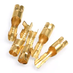 Custom Brass Precision Small Metal Punch Part Piggyback Spade Terminal Heat Resistant Banana Socket Connector Termin Rrimp Type