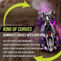 Voiture de course télécommandée JUNRONG Mecanum Wheel RC Drift Car 360 Rotation LED Light Stunt 4WD avec pulvérisation de brume