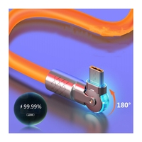 Hot 180 degrés 120W 6A câble de Charge Super rapide Type C Usb C à C câble de données en Silicone liquide à Charge rapide
