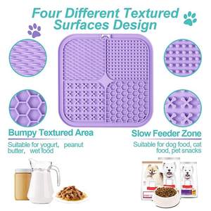 Silicone Lick <strong>Mat</strong> for Dogs and <strong>Cats</strong> Slow Feeder <strong>Mat</strong> with Strong Suction Cup Eco-Friendly Pet Feeding Pad for Anxiety Relief - Product Image 2