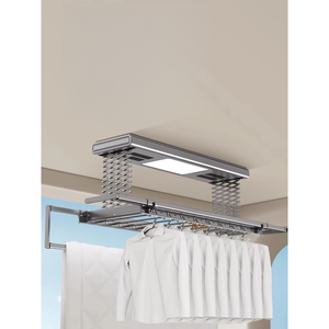 Balcony Ceiling-Mounted Dual-Layer Smart Voice-Controlled Adjustable <b>Lighting</b> Multi-Function Electric Clothes Drying Rack - Product Image 3