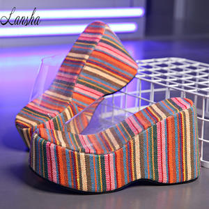 Sandalias de Plataforma <span class=keywords><strong>con</strong></span> <span class=keywords><strong>Tiras</strong></span> de Arcoíris 2025 para Mujer, Sandalias de Tacón Alto <span class=keywords><strong>con</strong></span> <span class=keywords><strong>Tiras</strong></span> Cruzadas <span class=keywords><strong>Transparentes</strong></span> de Cristal - Product Image 4