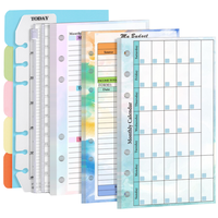 Wenshun A6 hebdomadaire mensuel planificateur classeur 6 trous papier à feuilles mobiles coloré spirale étudiant cahier avec 6 tailles pour cadeau de bureau