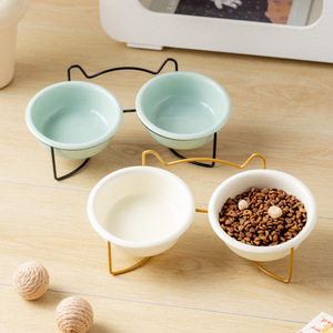 BESTCERA Bol Rond en Céramique Crème avec Support Oreilles de <span class=keywords><strong>Chat</strong></span> - <span class=keywords><strong>Gamelle</strong></span> en Céramique pour Chats et Chiens - Product Image 4