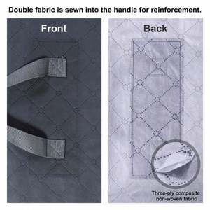 Breathable Wardrobe Organizer <b>Bag</b> with Handle Clear Window Non-woven <b>Clothes</b> Storage <b>Bags</b> Grey 180g Clothing PVC Foldable Square - Product Image 2