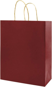 Sacs en papier de petite taille avec poignées, sacs cadeaux pour fêtes d'anniversaire, sacs à main pour magasins de vêtements, sacs en papier kraft pour plats à emporter - Product Image 3
