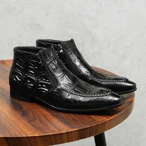 รองเท้าหนังลำลองสไตล์อังกฤษ Brook Embossed พื้นหนาเคลือบเงา ตกแต่งด้วยสีเพ้นท์ด้วยมือ สำหรับผู้ชาย ลายเสือดาว ฤดูใบไม้ร่วง - Product Image 2