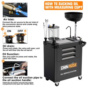 Chariot de <span class=keywords><strong>vidange</strong></span> d'huile pour atelier automobile 70L, <span class=keywords><strong>kit</strong></span> pneumatique pour huile usagée avec rangement d'outils - Product Image 4
