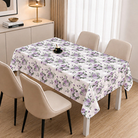 Nappe tissée RNPT à motif floral crème orange bavarois bleu clair, avec support PVC+PU, imperméable, anti-taches, jetable, résistante aux rayures