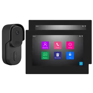 Moniteur 7 pouces avec caméra HD 1080P sonnette câblage système d'interphone vidéo interphone de porte pour la sécurité de la Villa