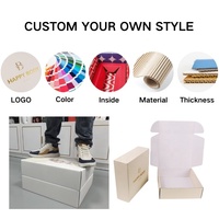 Boîtes en carton ondulé de couleur personnalisée, logo personnalisé, imperméables, écologiques, avec poignée portable pour l'emballage de vêtements et de chaussettes