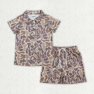 Ensemble de vêtements pour garçons RTS, été, camouflage, coton, 2 pièces, vêtements de boutique, soie de lait/coton - Product Image 5