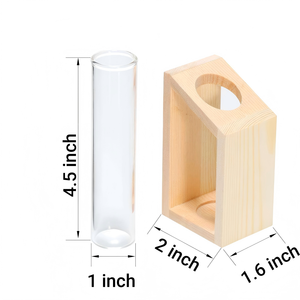 Crystal Glass Square Test Tube Vase Wooden Stand Modern Hydroponic Planter <strong>Propagation</strong> Station Indoor Plants Home Garden - Product Image 5