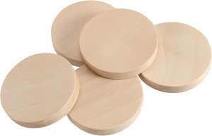 Wooden Slices 50 Pieces Natural <strong>Wood</strong> 5mm Thick Unfinished Discs Home Decor DIY Craft Materials for Photography - Product Image 5