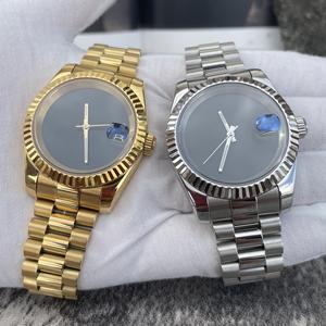 Montre NO LOGO 36mm/39mm NH35, luxe, cadran entièrement noir, mouvement automatique, étanche, boîtier doré, verre saphir - Product Image 2