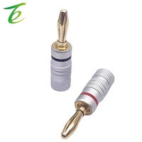 Prise banane en cuivre plaqué or Nakamichi moyen sans soudure 4MM sans LOGO prise de fil de haut-parleur audio