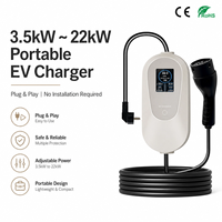Cargador Portátil Inteligente para Vehículos Eléctricos de 16A, Tipo 1 SAEJ1772, Estándar Estadounidense, Nivel 2 EVSE, con Corriente Ajustable, Carga Programada, Enchufe NEMA 6-20