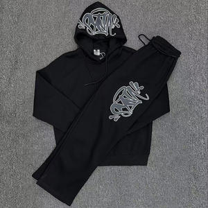 Fabricant personnalisé Ensemble de pantalons de sport décontractés pour hommes Poudrée à la <span class=keywords><strong>poudre</strong></span> Tissu éponge tricoté Pile de vêtements de sport d'hiver - Product Image 4