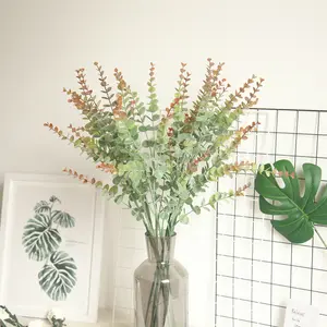 5 Äste 79 cm hoch Hochzeit Heimdekoration Kunststoff-Eukalyptusblätter künstliche Blumentopf
