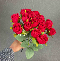 Simulatie 18 Rozen Pioenroos Bouquet Realistisch Kunststof Kunstbloemen Binnen Bloemen Ecologisch voor Bruiloftdecoratie