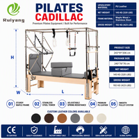 Machine de réformateur de Pilates en bois de chêne trois en  durable pour l'entraînement en studio gymnastique professionnelle