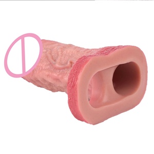 OS-ADL5087 Housse de pénis texturée intérieure épaisse en silicone souple, gaine de pénis, agrandisseur de pénis réaliste, préservatif réutilisable pour adultes 18+ - Product Image 5