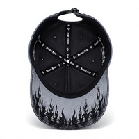 Nouvelles casquettes de style original noires avec strass et cristaux, broderie 3D, casquette ange flamme, casquettes de baseball à visière incurvée