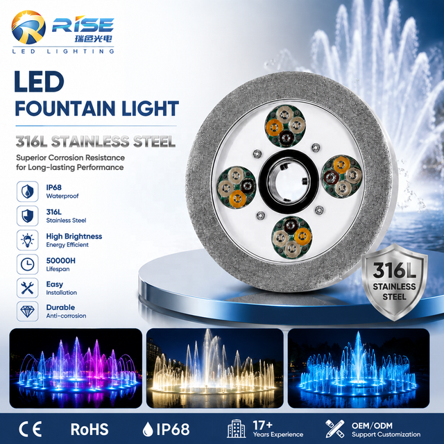 Square Waterproof IP68 LED Pool Light for Swimming Pool Fountain 316L Stainless Steel 2700-6500K Color Temp 3-Year Warranty