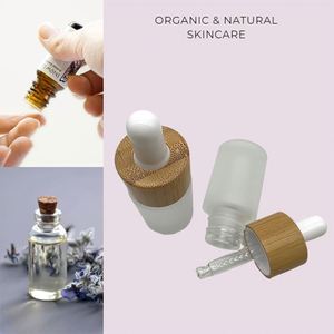 20ml 30ml 60ml Creative Luxury Bamboo Wood Lid Essential Oil Glass <b>Dropper</b> <b>Bottle</b> Refillable Perfume <b>Bottle</b> with Screen Printing - Product Image 4