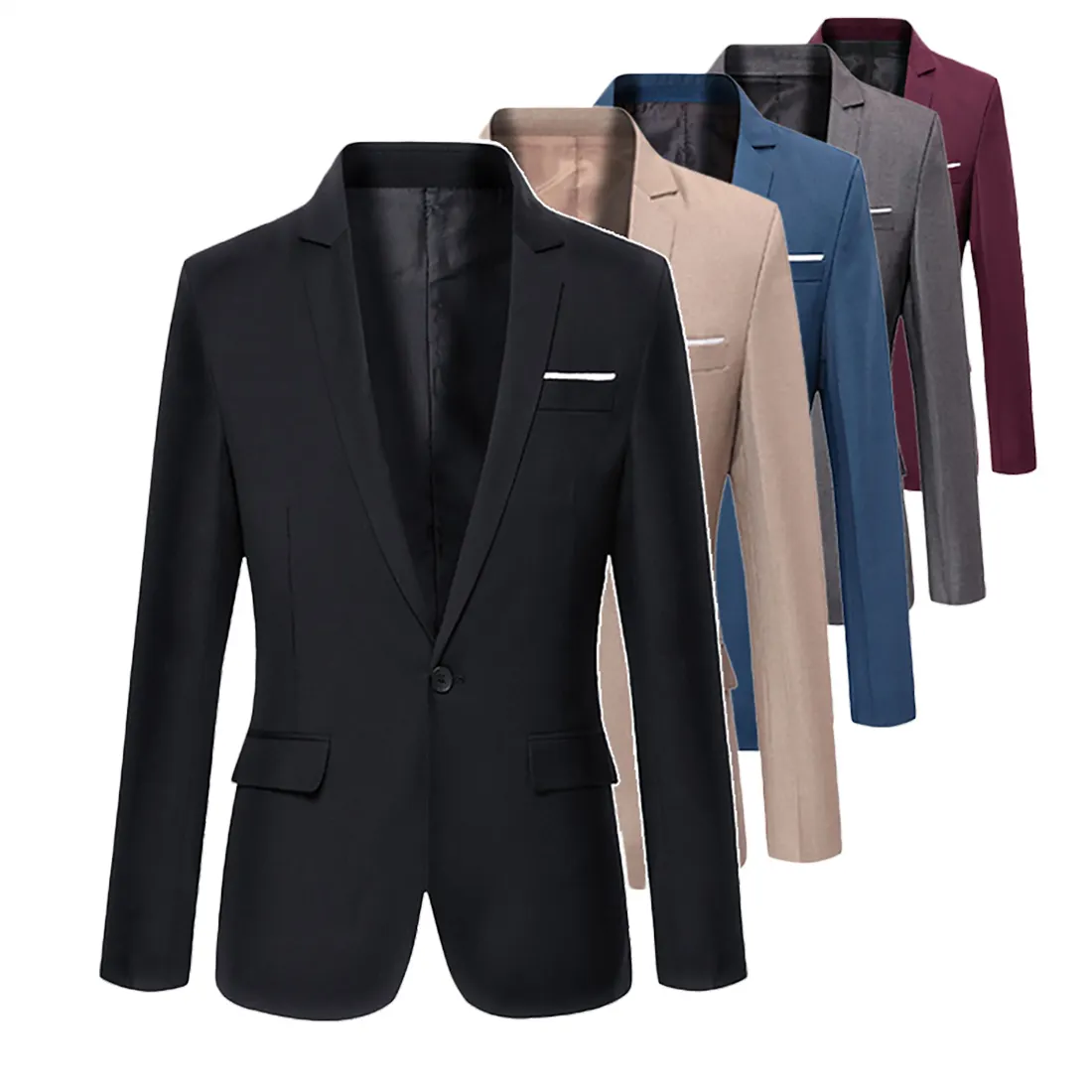 Men Slim Fit Social Blazer Autumn Fashion Solid Mens Dress Coat Casual Plus Size Business Male Suit Jacket