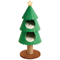 Poteau à gratter et lit pour chat de luxe en forme de sapin de Noël avec matériau en feutre pour usage intérieur