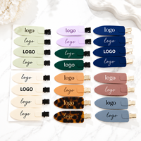 Pince à cheveux sans pli Ume avec logo personnalisé, 7 cm, finition mate, grande pince à cheveux sans pli de 8 cm pour le soin de la peau, le maquillage et le coiffage