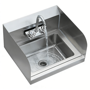 Lavabo mural en acier inoxydable de fabrication en acier de cuisine commerciale avec <span class=keywords><strong>garde</strong></span>-boue latéral - Product Image 4