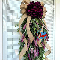 Couronne de printemps en plastique de haute qualité, ornement en forme de goutte, décoration à suspendre à la porte pour la décoration de la maison, faite à la main, nouveauté