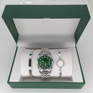 Ba mảnh sang trọng của phụ nữ thạch anh xem <span class=keywords><strong>Set</strong></span> hợp kim trường hợp kính quay số thép không gỉ ban nhạc kinh doanh đồ trang sức giản dị Hộp quà tặng - Product Image 3