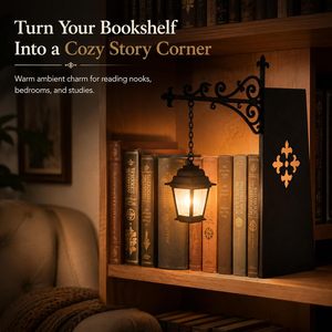 Library Lantern Decorative Bookshelf Light White Shade Touch Control AC Powered Warm Glow Metal <b>Wall</b> <b>Sconce</b> for Reading Lighting - Product Image 2