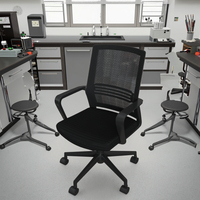 Chaise de bureau ergonomique moderne noire haute design réglable avec maille rotative pour meubles de laboratoire