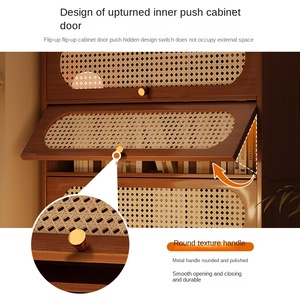 Estantería de cubo abatible de ratán Retro americano de gran capacidad para el hogar, pasillo, entrada, vitrina de almacenamiento para sala de estar - Product Image 2